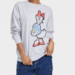 Daisy Duck Disney Disneyland Sweatshirt Grey Gray Size Medium Graphic Med